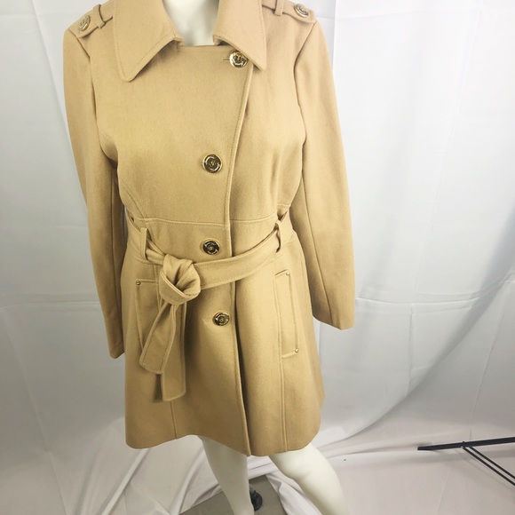 Kenneth Cole Jackets Coats Kenneth Cole Camel Being Wool Tranche Coat M Poshmark